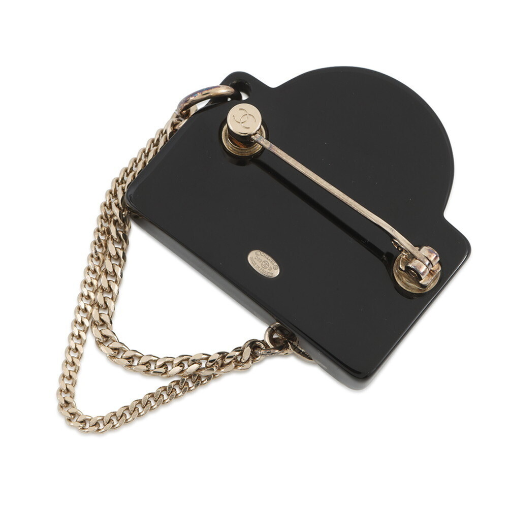 CHANEL Black Pearl Logo Brooch - Picture 3 of 11